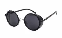 Hip-hop Punk Streetwear Solid Color Ac Round Frame Full Frame Men's Sunglasses sku image 9