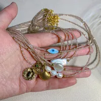 Wholesale Jewelry Letter Simple Style 304 Stainless Steel Shell Pendant Necklace Beaded Plating main image 2