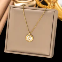Wholesale Jewelry U Shape Heart Shape Simple Style Acrylic Artificial Rhinestones Plastic 304 Stainless Steel 18K Gold Plated Pendant Necklace Plating Inlay sku image 33