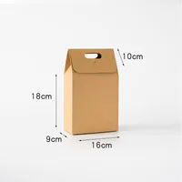 Retro Solid Color Kraft Paper Festival Gift Bags sku image 7