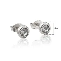 1 Pair Round Simple Style Stainless Steel Zircon Inlay Ear Studs main image 4