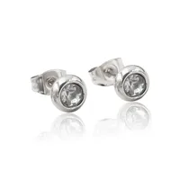1 Pair Round Simple Style Stainless Steel Zircon Inlay Ear Studs main image 5