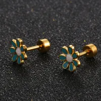 Simple Style Flower 304 Stainless Steel No Inlaid Earrings Ear Studs main image 6