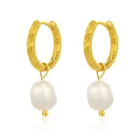 1 Pair Solid Color Vintage Style Stainless Steel Gold Plated Plating Earrings main image 2