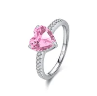 Dulce Brillante Forma De Corazón Plata Esterlina Embutido Diamantes De Imitación Anillos 1 Pieza sku image 6