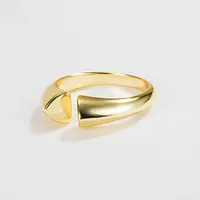 Casual Modern Style Simple Style 925 Sterling Silver Geometric Plating No Inlaid Women'S Wide Band Rings Open Rings Rings sku image 2