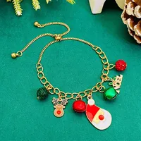 Santa Claus Snowflake Elk Cartoon Style Cute Zircon Alloy Bracelets Wholesale sku image 1