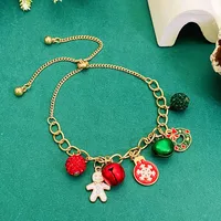 Santa Claus Snowflake Elk Cartoon Style Cute Zircon Alloy Bracelets Wholesale sku image 2