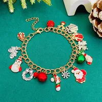 Santa Claus Snowflake Elk Cartoon Style Cute Zircon Alloy Bracelets Wholesale sku image 6