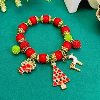 Santa Claus Snowflake Elk Cartoon Style Cute Zircon Alloy Bracelets Wholesale sku image 5