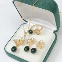 Elegant Lady Geometric Freshwater Pearl Rings Earrings Necklace In Bulk main image 4
