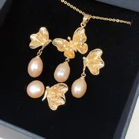 Elegant Lady Geometric Freshwater Pearl Rings Earrings Necklace In Bulk sku image 3