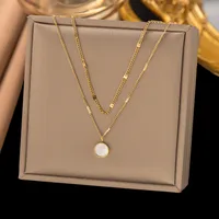 Wholesale Jewelry U Shape Heart Shape Simple Style Acrylic Artificial Rhinestones Plastic 304 Stainless Steel 18K Gold Plated Pendant Necklace Plating Inlay sku image 30