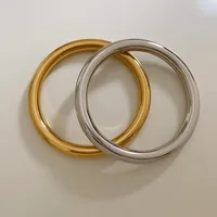 Solid Color IG Style Simple Style 16K Gold Plated White Gold Plated Gold Plated 304 Stainless Steel Bangle In Bulk main image 2