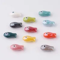 10 Pieces 10 * 20mm Hole 2~2.9mm Ceramics Fish Beads main image 3