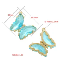 1 Piece Copper Zircon Butterfly Pendant main image 5