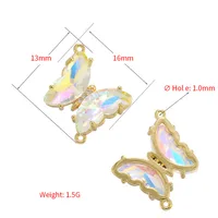 1 Piece Zircon Copper Butterfly Pendant main image 5