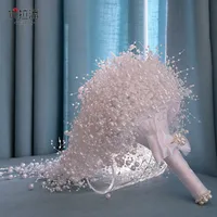 Bridal Handmade Pearl Gypsophila Bouquet Bridal Wedding Accessories sku image 2