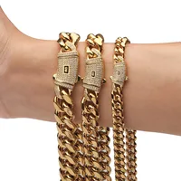 Vêtement De Rue Couleur Unie Acier Inoxydable Bracelets Collier sku image 11