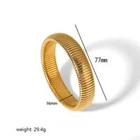 Circulo Color Sólido Retro Estilo Romano Chapados en oro de 18k Acero Inoxidable 304 Brazalete Al Mayoreo sku image 1