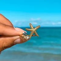 Wholesale Jewelry Starfish IG Style 304 Stainless Steel Open Rings Plating main image 1