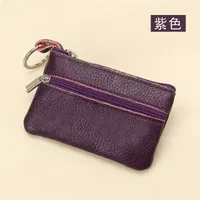 Women'S Coffee Royal Blue Apricot Solid Color Leather Zipper Coin Purses sku image 17