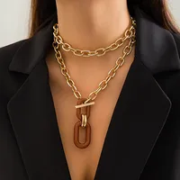 Geometric Retro Classic Style Alloy Pendant Necklace Wholesale sku image 3