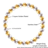 Round Hip-Hop Retro 304 Stainless Steel Bracelets In Bulk sku image 20