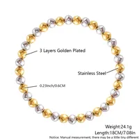 Round Hip-Hop Retro 304 Stainless Steel Bracelets In Bulk sku image 10