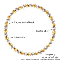 Round Hip-Hop Retro 304 Stainless Steel Bracelets In Bulk sku image 13