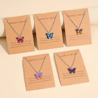 Simple Fashion Retro Multicolor Butterfly Necklace sku image 1