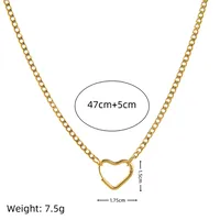 Heart Shape Casual Elegant Streetwear 18K Gold Plated 201 Stainless Steel 304 Stainless Steel Pendant Necklace Wholesale sku image 1