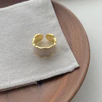 Fashion S925 Sterling Silver Jewelry Geometric Opening Color Enamel Ring main image 5