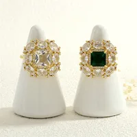 Cuadrado Cobre Embutido Anillos Abiertos main image 6