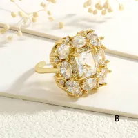 Square Copper Inlay Open Rings sku image 2