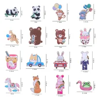 Conejo Animal Panda Accesorios Estilo De Dibujos Animados Lindo Estilo Vaquero Insignia Broches Pasador De Cuello Aleación Oficina Exterior A Diario Pin De Botón main image 2