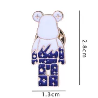 Rabbit Animal Panda Accessories Cartoon Style Cute Cowboy Style Badge Brooches Collar Pin Alloy Office Outdoor Daily Button Pin sku image 14