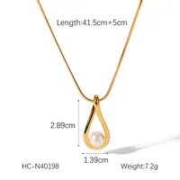 Water Droplets Shiny IG Style 18K Gold Plated 304 Stainless Steel Titanium Steel Pendant Necklace Wholesale main image 2