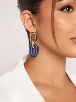 1 Paire Ovale Élégant Exagéré Alliage Boucles D'oreilles main image 3