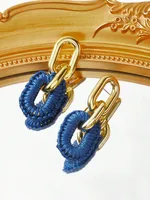 1 Paire Ovale Élégant Exagéré Alliage Boucles D'oreilles main image 4