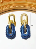 1 Paire Ovale Élégant Exagéré Alliage Boucles D'oreilles main image 2