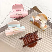 Mujeres Multicolor Dulce Estilo Simple Hojas De Acetato Garras De Pelo main image 4