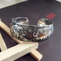 Géométrique Fleur Rétro Alliage Bracelet De Gros sku image 2