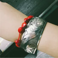 Géométrique Fleur Rétro Alliage Bracelet De Gros main image 5