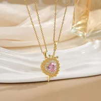 Forme De Cœur Élégant Glamour Zircon Acier Inoxydable 304 Le Cuivre Pendentif De Gros main image 4