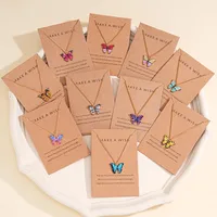 Simple Fashion Retro Multicolor Butterfly Necklace sku image 4