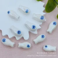 10 Pieces 10 * 20mm Hole 2~2.9mm Ceramics Fish Beads sku image 10