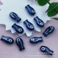 10 Pieces 10 * 20mm Hole 2~2.9mm Ceramics Fish Beads sku image 3