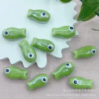 10 Pieces 10 * 20mm Hole 2~2.9mm Ceramics Fish Beads sku image 8
