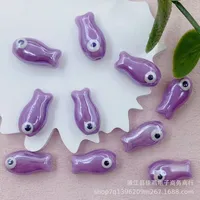 10 Pieces 10 * 20mm Hole 2~2.9mm Ceramics Fish Beads sku image 14